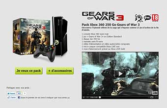 pack Xbox 360 250 Go "Gears of War 3"