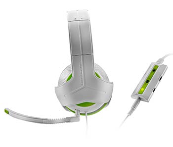Casque "Y - Gaming Headsets" blanc et vert