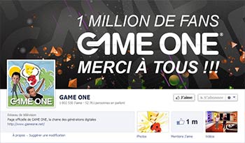 Game One passe la barre du million de fans facebook