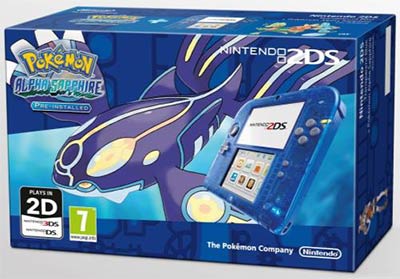 Packs Nintendo 2DS bleu transparent + Pokémon Saphir Alpha