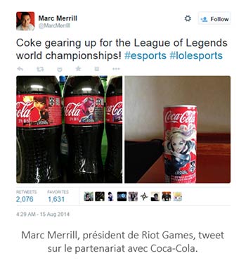 Marc Merrill, président de Riot Games, tweet sur le partenariat avec Coca-Cola.