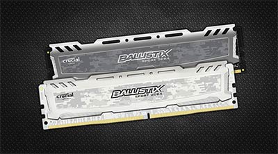 Nouveaux modules Ballistix Sport LT DDR4 blancs