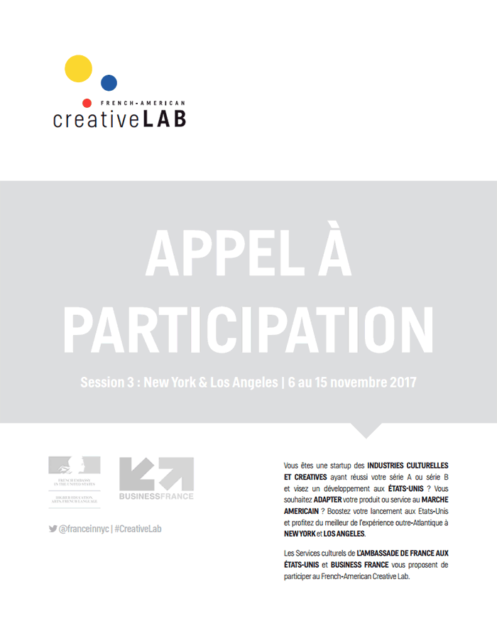 French American Creative Lab : appel à candidatures