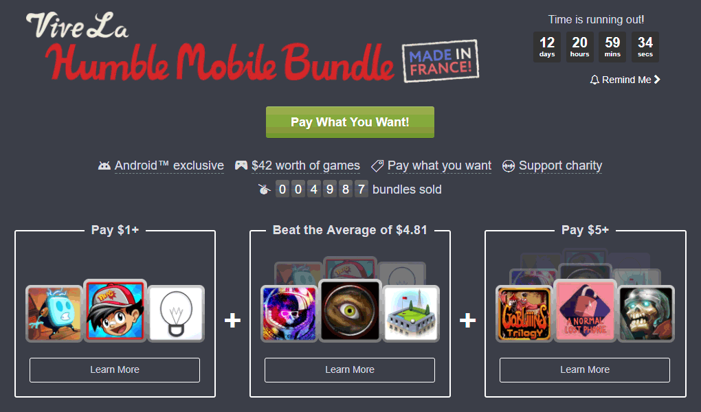 Humble Mobile Bundle made in France