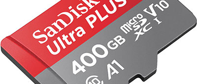 Une carte microSD de 400 Go
