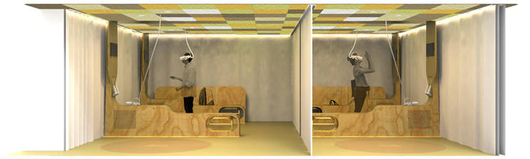 Vue 3D du projet de Cabinet de réalité virtuelle agence masKarade