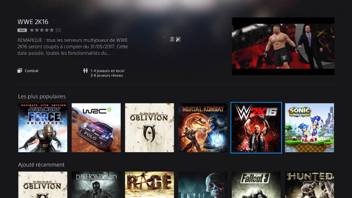 Nouvelle interface Playstation Now