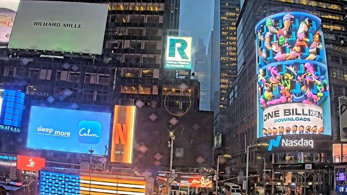 TapNation célèbre plus d'un milliard de téléchargements à Times Square