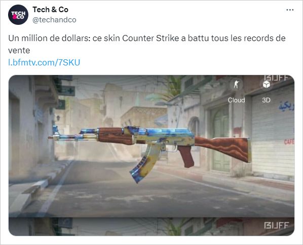 Un million de dollars: ce skin Counter Strike a battu tous les records de vente