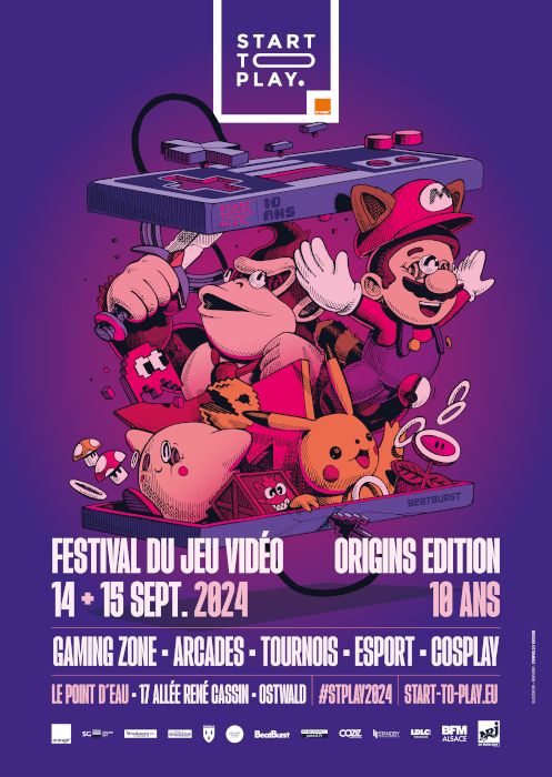 Affiche Festival du jeu vidéo Start to Play 2024