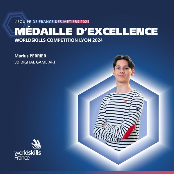 Marius Perrier, étudiant en Game Art, médaillé aux Worldskills 2024