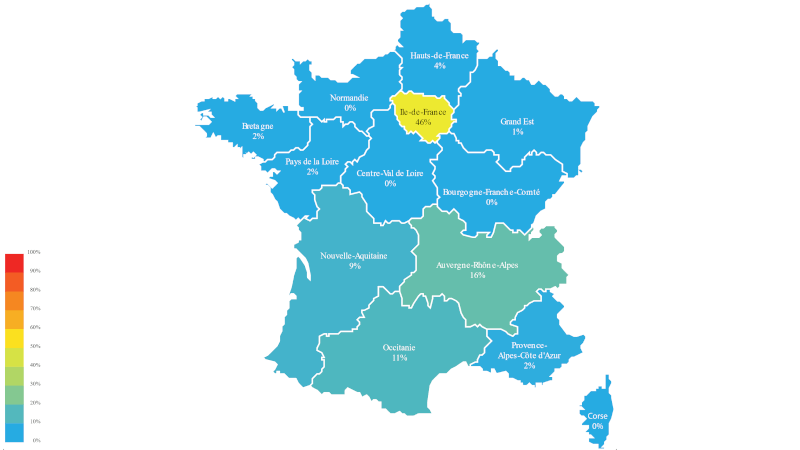 Répartition géographique de l'emploi du jeu vidéo en France (édition 2026)